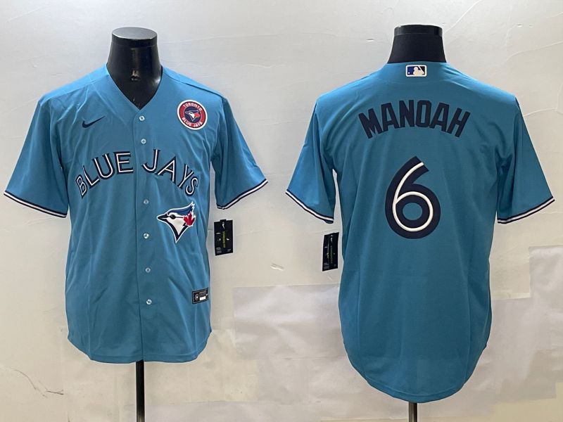 Men Toronto Blue Jays #6 Manoah Light Blue White Game 2025 Nike MLB Jersey style 4->toronto blue jays->MLB Jersey